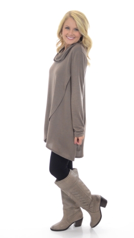 Overlapping Cowl Neck Sweater