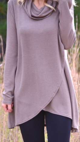 Overlapping Cowl Neck Sweater