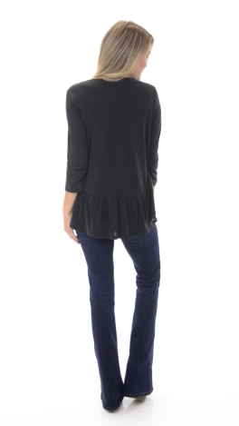Abby Babydoll Top, Black