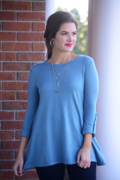 Symone Sweater, Dusty Blue