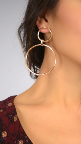 Round and Round Earring, Gold