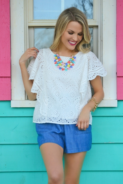 Eyelet Butterfly Top