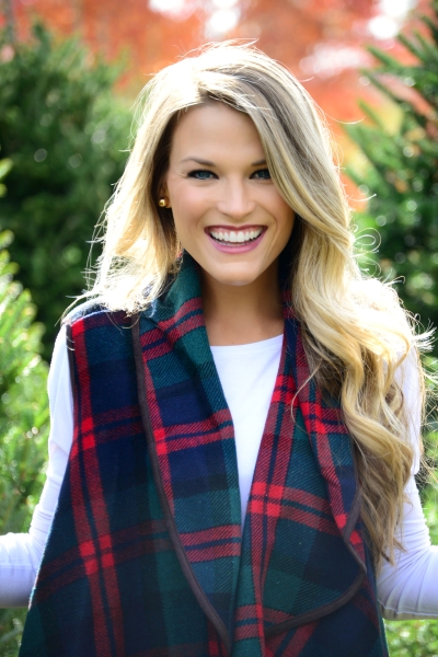Patsy Plaid Vest, Red