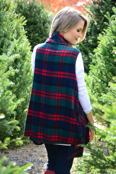 Patsy Plaid Vest, Red