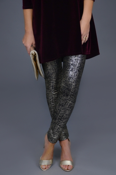 Gold Foil Leggings, Black