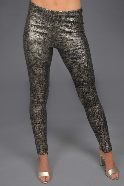 Gold Foil Leggings, Black