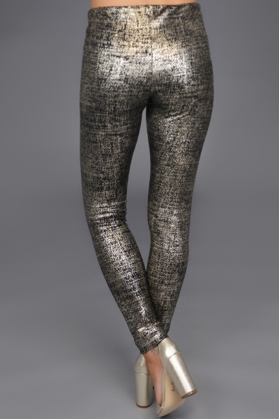 Gold Foil Leggings, Black