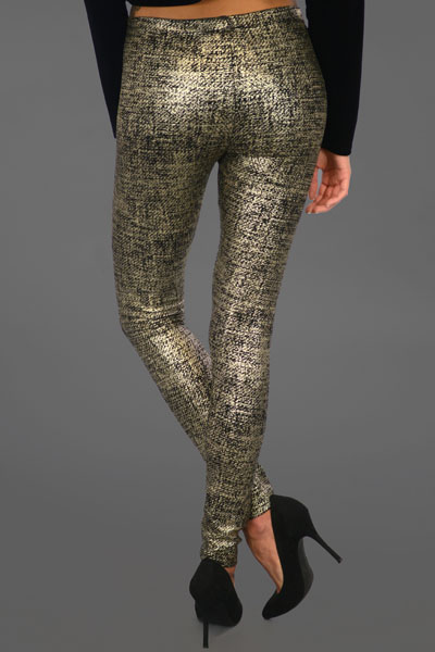 Gold Foil Leggings, Black