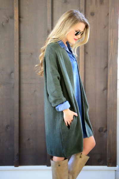 Cuddle Up Cardigan, Olive