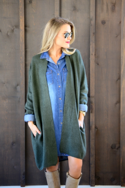 Cuddle Up Cardigan, Olive