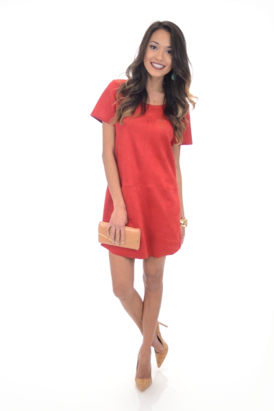 Red Hot Suede Dress