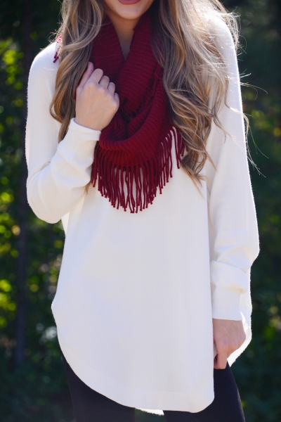 Fringe with Benefits Scarf, Red