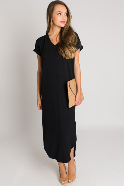 Alex Midi Dress, Black