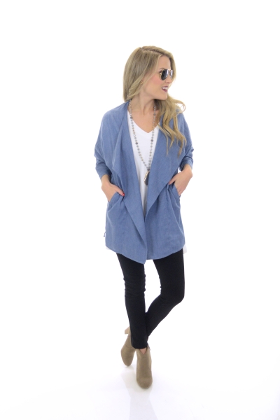 Cinched Chambray Topper