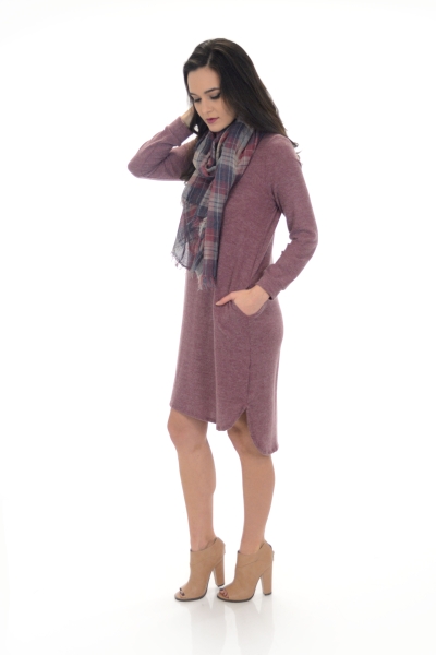 Hallie Sweater Dress, Burgundy
