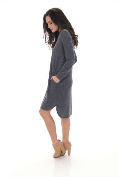 Hallie Sweater Dress, Charcoal