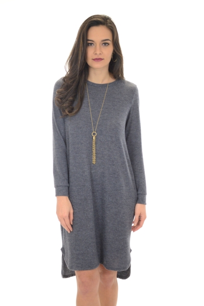 Hallie Sweater Dress, Charcoal