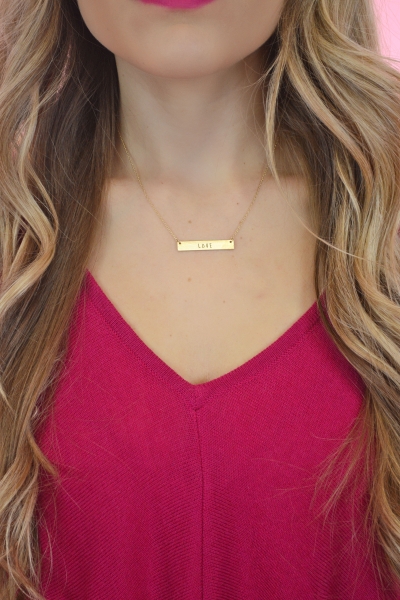 Love Bar Necklace, Gold