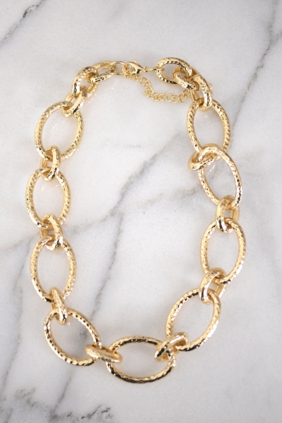 Hammered Gold Chain Necklace