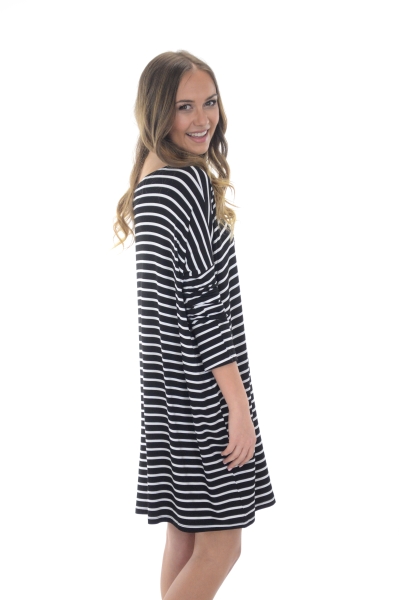 Outside the Box Tunic, Blk Stripe