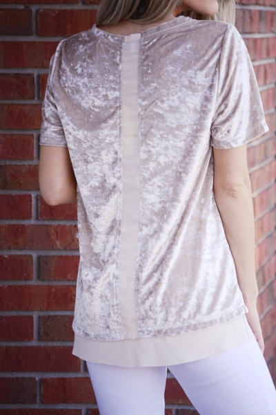 Valerie Velvet Top, Cream