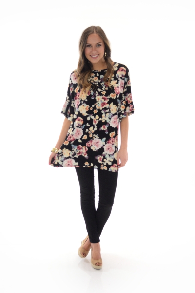 Garden Party Tunic, Black