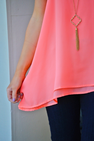 Double Layer Cami, Neon Rose