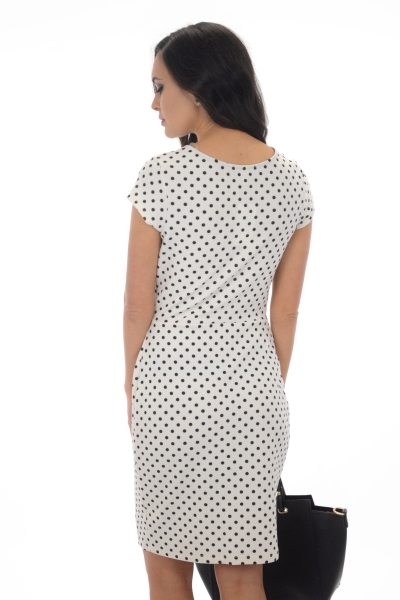 Polka Dot Wrap Dress, Ivory