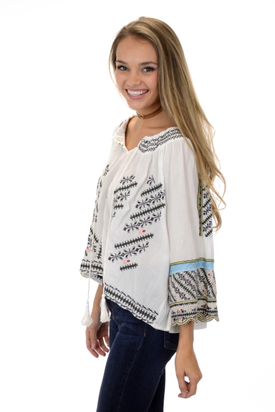 Cam Embroidered Top