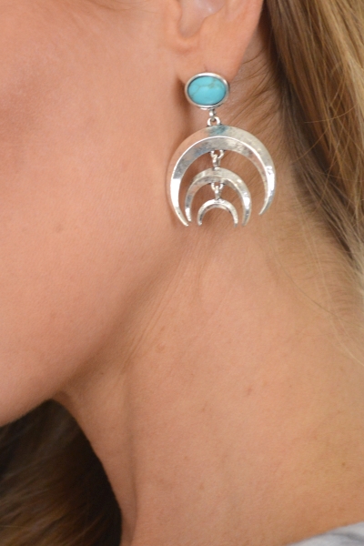Layered Crescent Earring