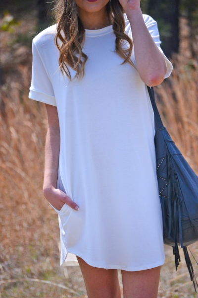 Sweatshirt Dress, White
