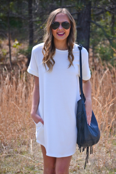Sweatshirt Dress, White