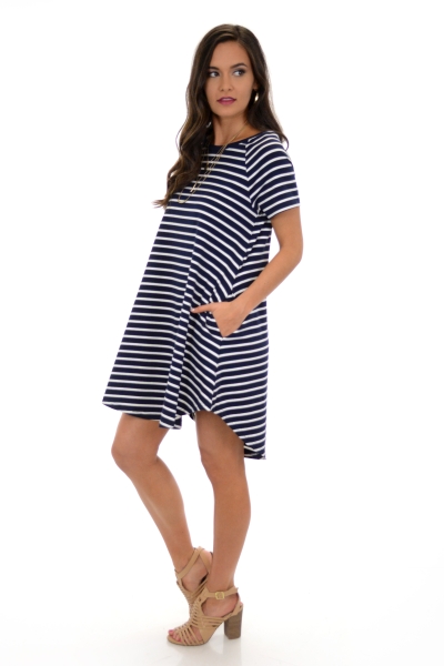 Everyday Striped Dress, Navy