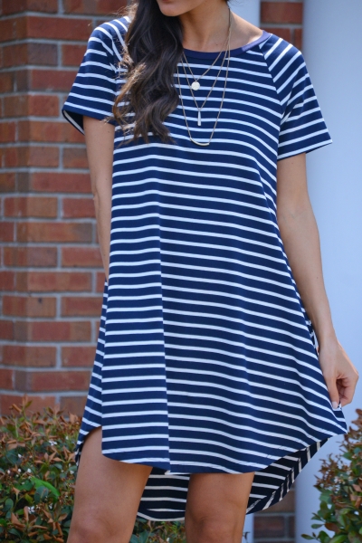 Everyday Striped Dress, Navy