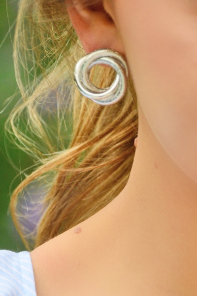 Large Silver Coil Earrings