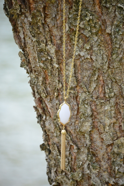 Antique Tassel Necklace, White