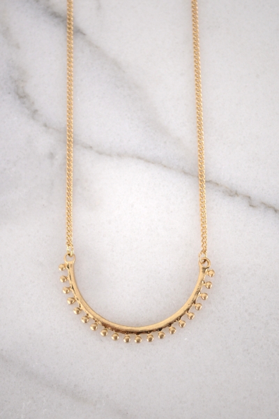 Layered Crescent Necklace, Turq