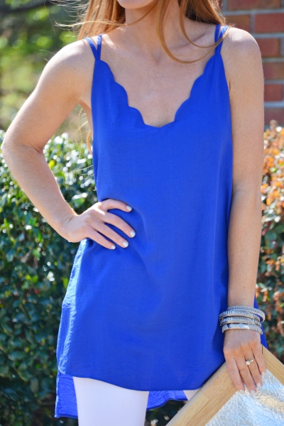 Touch of Scallop Cami, Blue