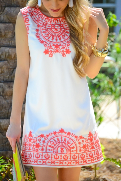 Santorini Sweetheart Dress, Coral