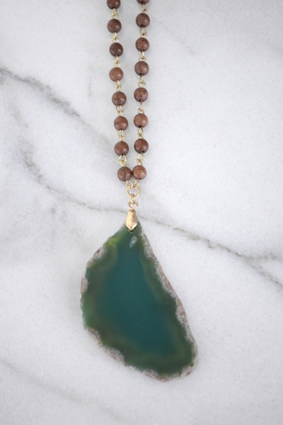 Raw Rock Necklace, Green