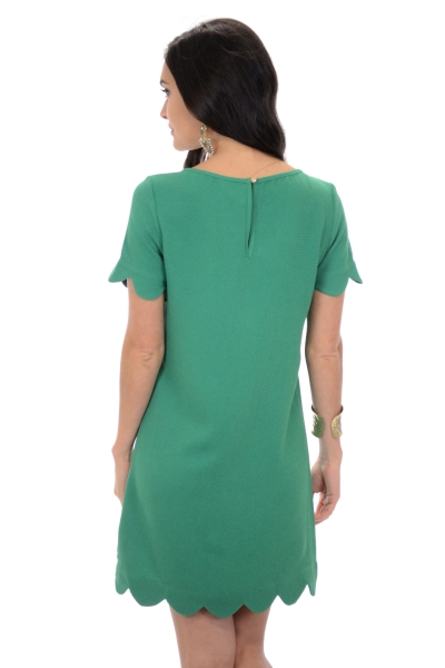 Special Event Dress, Green Scallop