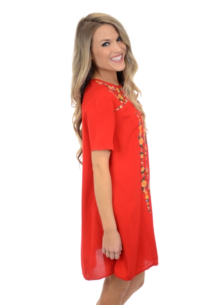 Moon Flower Dress, Red