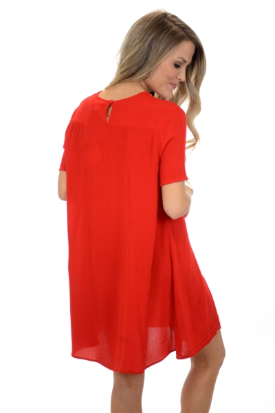 Moon Flower Dress, Red