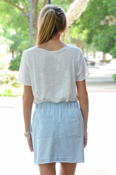 Pull On Denim Skirt