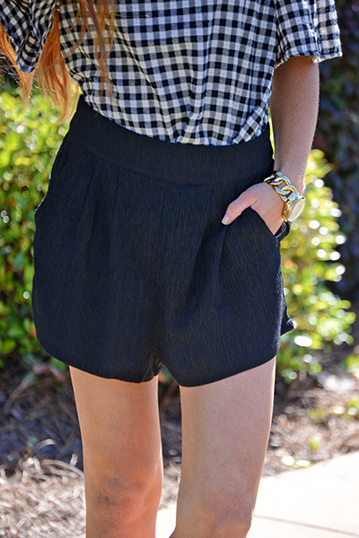 Crinkle Cutie Shorts, Black