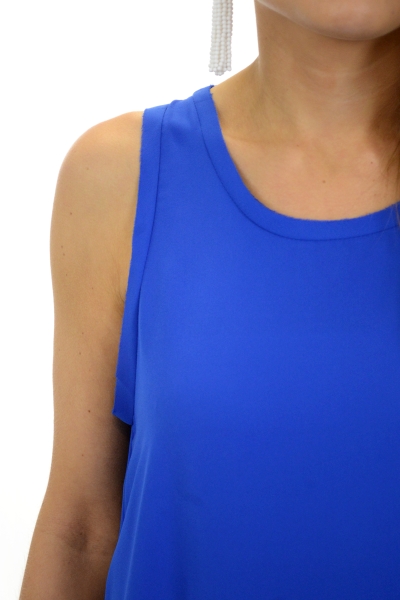 Corporate Chiffon Tank, Lapis