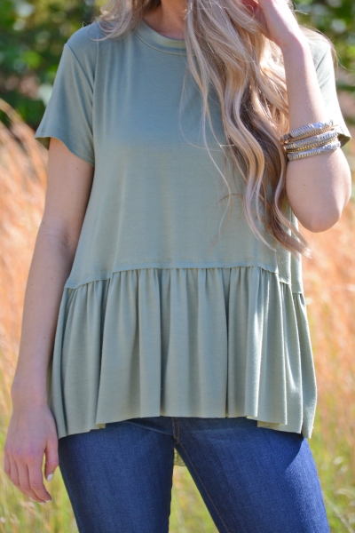Meg Babydoll Tee, Olive