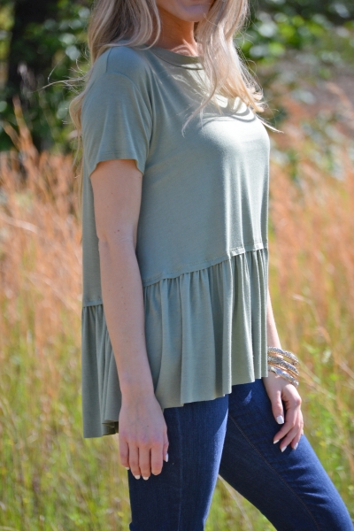 Meg Babydoll Tee, Olive