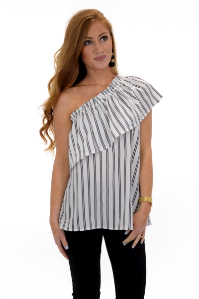 Striped and Slanted Top