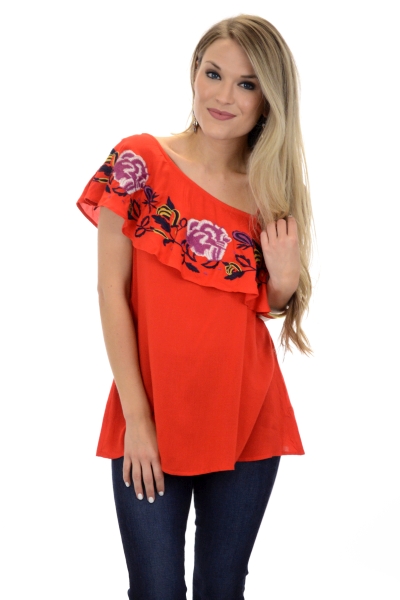 Red Rush One Shoulder